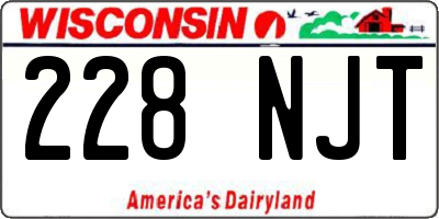 WI license plate 228NJT