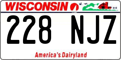 WI license plate 228NJZ