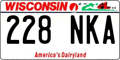 WI license plate 228NKA