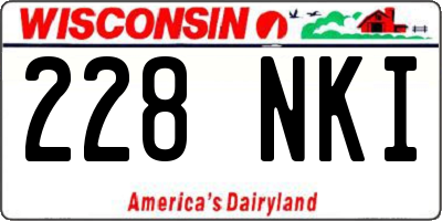 WI license plate 228NKI