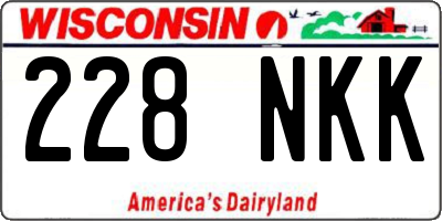 WI license plate 228NKK