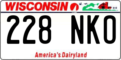 WI license plate 228NKO