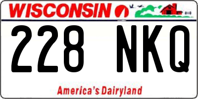 WI license plate 228NKQ