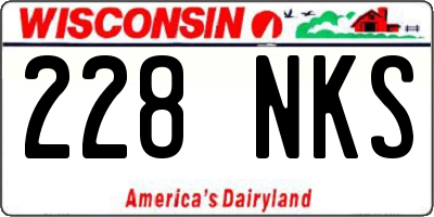 WI license plate 228NKS