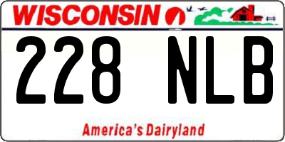 WI license plate 228NLB