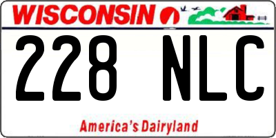 WI license plate 228NLC