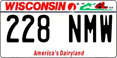 WI license plate 228NMW