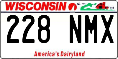 WI license plate 228NMX