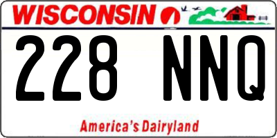 WI license plate 228NNQ