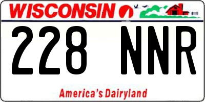 WI license plate 228NNR