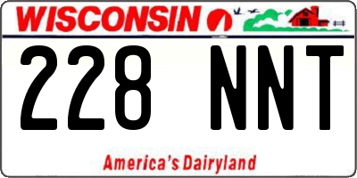WI license plate 228NNT