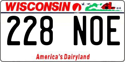 WI license plate 228NOE