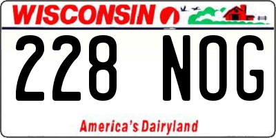 WI license plate 228NOG