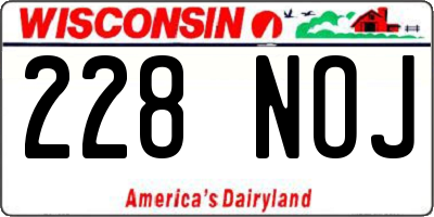 WI license plate 228NOJ