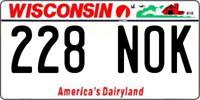 WI license plate 228NOK