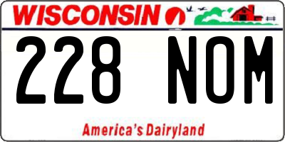 WI license plate 228NOM