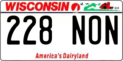 WI license plate 228NON