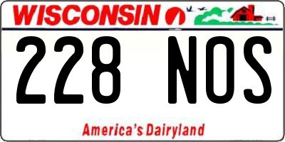 WI license plate 228NOS