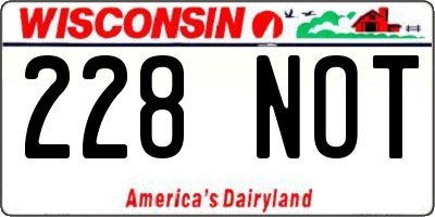 WI license plate 228NOT