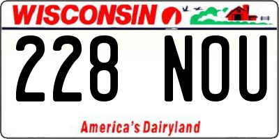WI license plate 228NOU