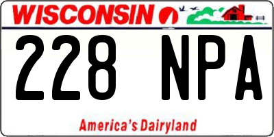 WI license plate 228NPA