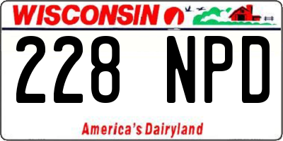 WI license plate 228NPD