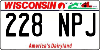 WI license plate 228NPJ