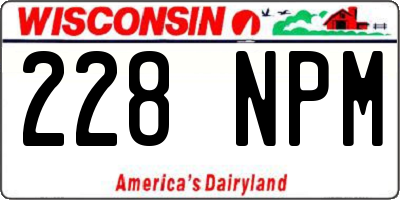 WI license plate 228NPM