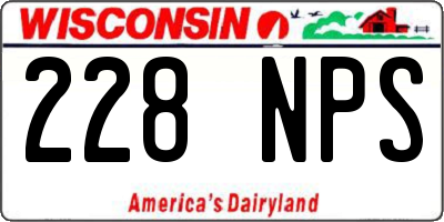 WI license plate 228NPS