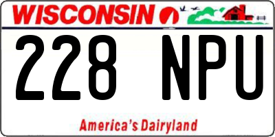 WI license plate 228NPU