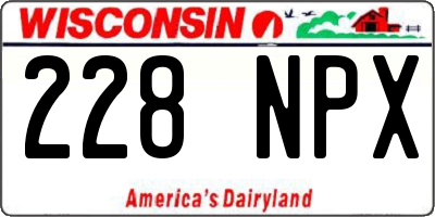 WI license plate 228NPX