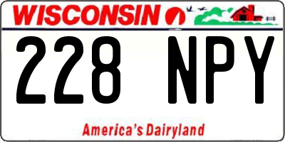 WI license plate 228NPY