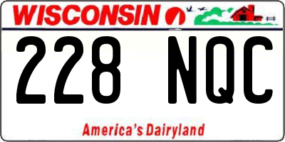 WI license plate 228NQC