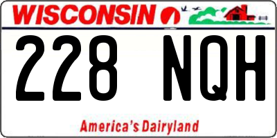 WI license plate 228NQH
