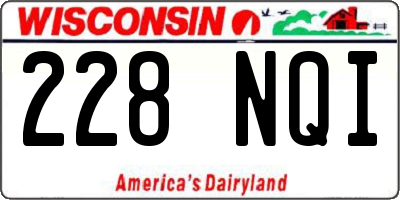 WI license plate 228NQI