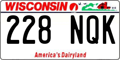 WI license plate 228NQK