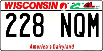 WI license plate 228NQM