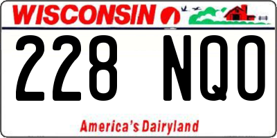 WI license plate 228NQO