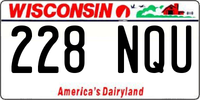 WI license plate 228NQU