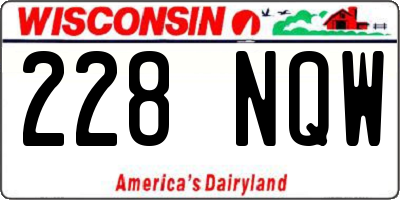 WI license plate 228NQW