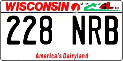 WI license plate 228NRB