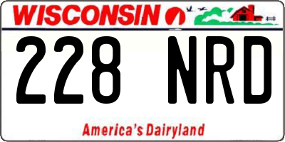 WI license plate 228NRD
