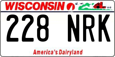 WI license plate 228NRK