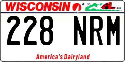 WI license plate 228NRM