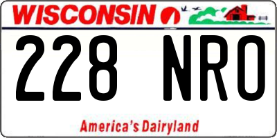 WI license plate 228NRO