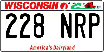 WI license plate 228NRP