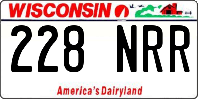 WI license plate 228NRR
