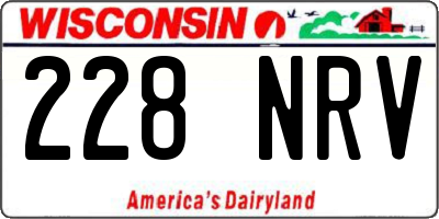 WI license plate 228NRV