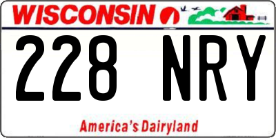 WI license plate 228NRY