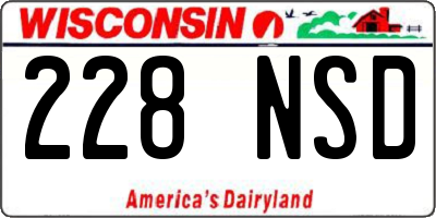WI license plate 228NSD